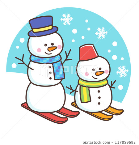 Snowman skiing 117859692