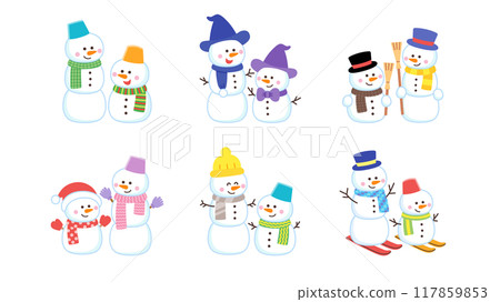 一組可愛的雪人 117859853