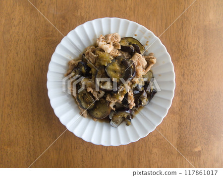 Pork and eggplant stir-fried with miso Pork and eggplant stir-fried with miso 117861017