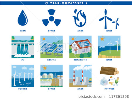 Energy issues and icon set 4C 117861298