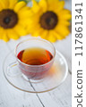 Sunflowers and tea 117861341