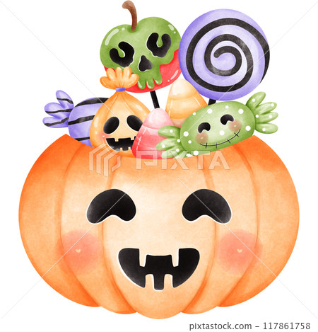Halloween ghost and candy 117861758