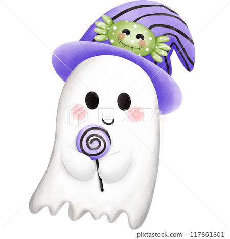 Halloween ghost and candy Halloween ghost and candy 117861801