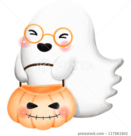 Halloween ghost and candy 117861802