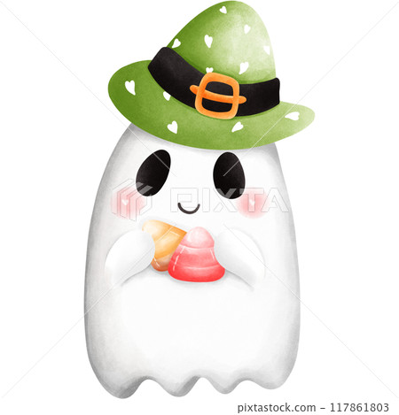 Halloween ghost and candy Halloween ghost and candy 117861803