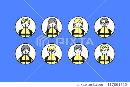 Icon set of people preparing for disasters 117861810
