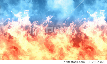 "A background of blazing flames." 117862368