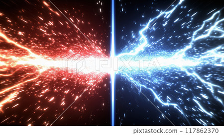 “相對紅色和藍色能量背景。” 117862370