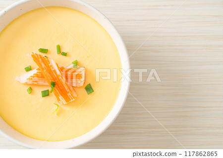 Steamed egg with crab stick Steamed egg with crab stick 117862865