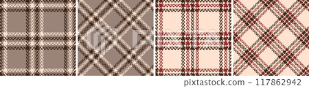 Check plaid set seamless pattern. Check plaid set seamless pattern. 117862942