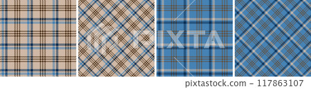 Plaid seamless vector pattern set. 117863107