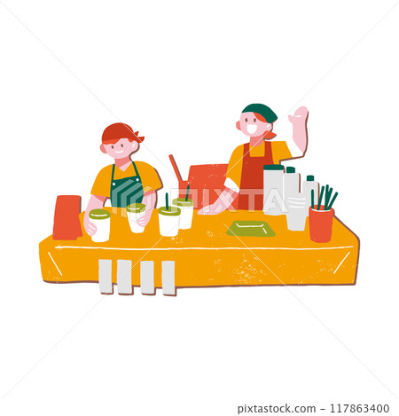 路邊攤的插圖 117863400