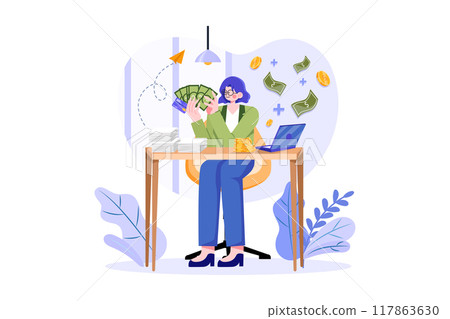 Girl getting a business loan 117863630