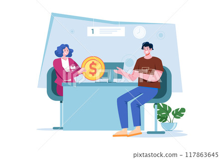 Bank Loan Successfully Illustration concept on white background Bank Loan Successfully Illustration concept on white background 117863645