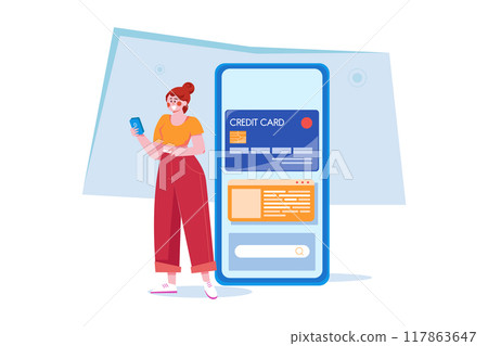 Credit Card Application Illustration concept on white background Credit Card Application Illustration concept on white background 117863647