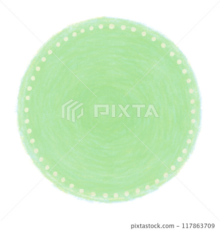Hand-drawn circle illustration drawn with colored pencils 117863709