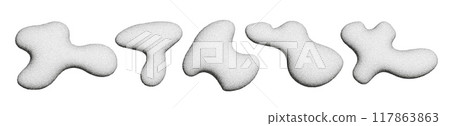 3d irregular shapes, abstract fluid halftone elements, organic liquid forms. 3d irregular shapes, abstract fluid halftone elements, organic liquid forms. 117863863