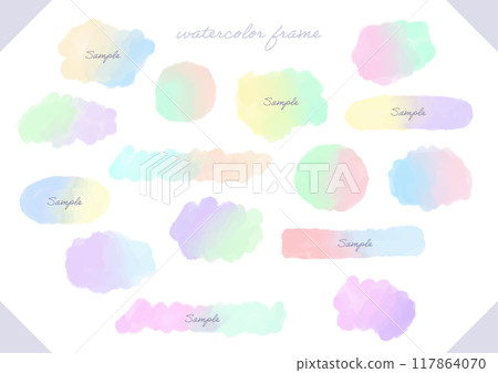 Watercolor gradient frame set 117864070