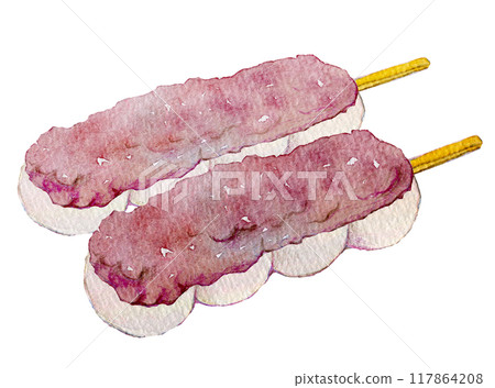 Watercolor illustration: Bean dumplings 117864208