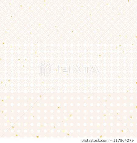 Japanese modern illustration background material arranged with traditional Japanese patterns 117864279