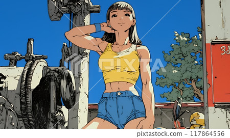 Muscular young woman Muscular young woman 117864556