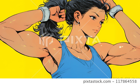 Muscular young woman 117864558