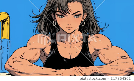 Muscular young woman 117864561