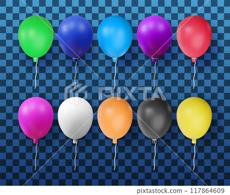 3D set of balloon isolated 117864609