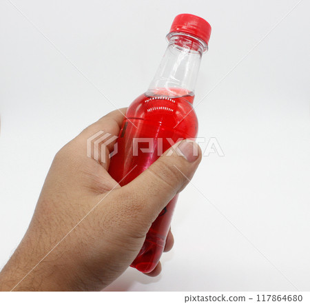 A picture of energy drink bottle with selective focus 117864680