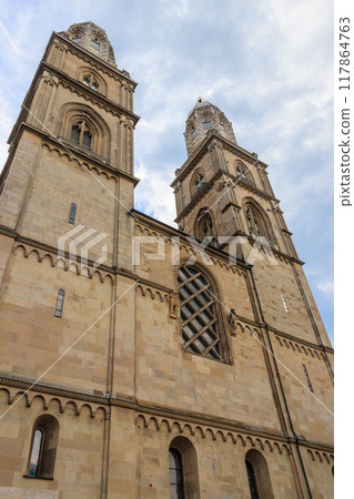 Grossmunster cathedral in Zurich, Switzerland Grossmunster cathedral in Zurich, Switzerland 117864763