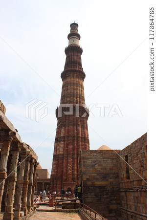 Delhi , India - historical monuments qutub minar 15 august 2024 117864786