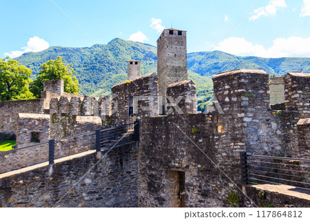 Castelgrande castle in Bellinzona, Switzerland. Unesco World Heritage Castelgrande castle in Bellinzona, Switzerland. Unesco World Heritage 117864812