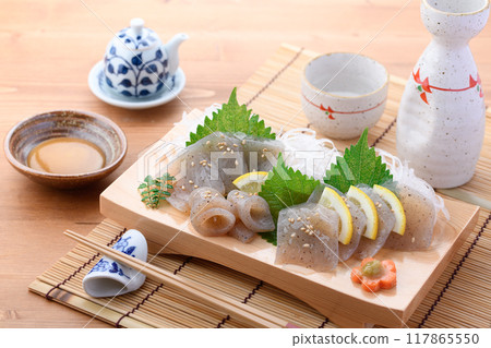 用普通魔芋製作的生魚片魔芋 117865550