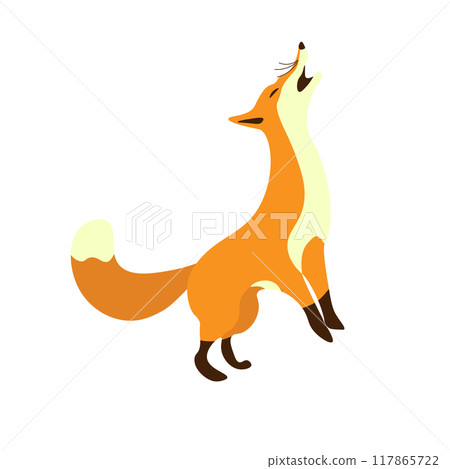 Vector illustration of a fox looking up Vector illustration of a fox looking up 117865722