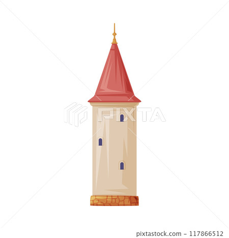 Stone Medieval Tower as Romania Traditional Symbol and Object Vector Illustration 117866512