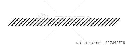 Slash line border. Diagonal parallel lines divider strip. Tilt strip geometric abstract border. Slash divider. Vector illustration isolated on white background 117866758