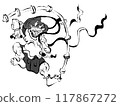 Sumi-e風格雷神插畫 117867272