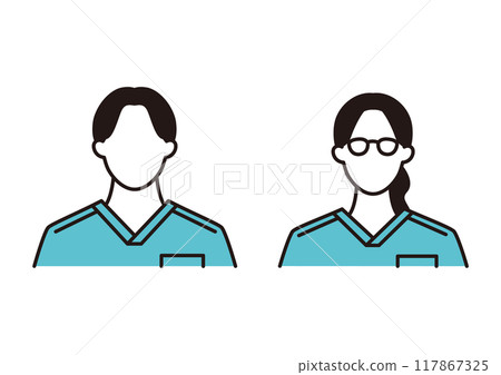 身穿手術服的醫護人員 117867325