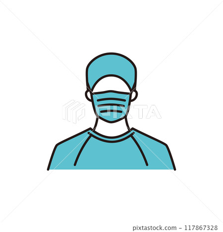 穿著手術服的醫護人員 穿著手術服的醫護人員 117867328
