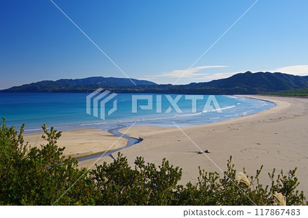 Scenery from Okinohama Observatory in Tosashimizu City, Kochi Prefecture, with white waves crashing against the blue sky. Ver3 Scenery from Okinohama Observatory in Tosashimizu City, Kochi Prefecture, with white waves crashing against the blue sky. Ver3 117867483