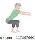 Diet: Elderly women doing squats, sarcopenia and lifestyle-related disease prevention, muscle training, health maintenance, elderly people Diet: Elderly women doing squats, sarcopenia and lifestyle-related disease prevention, muscle training, health maintenance, elderly people 117867660