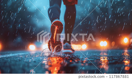 Night Runner's Feet with Neon Sparkles 117867881