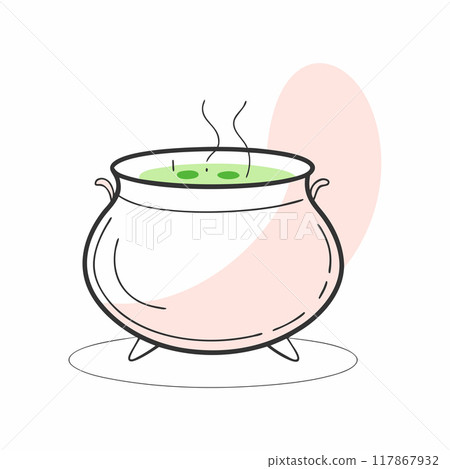 A minimalist vector design featuring a coffin with a cross. The clean lines and subtle background shape add a modern touch, making it suitable for themed projects or conceptual artwork... 117867932