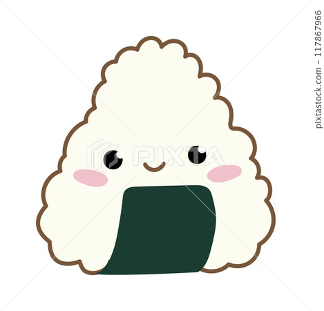 Sushi cute sticker. Kawaii Japanese food. Vector cartoon manga character. 117867966