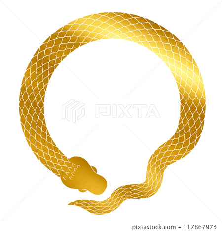 Year of the snake, New Year's material, snake silhouette illustration_gold 117867973