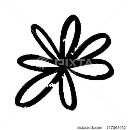 Spring flower hand drawn. Ink drawing wild flowers, brush painted herbs. Floral drawings collection 117868052