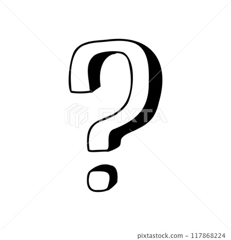 Questions marks. Hand drawn doodle ask sign set. Vector Who Why FAQ symbol 117868224