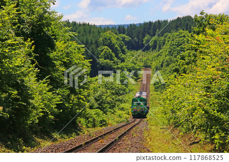 Tourist train running on the Furano Line Tourist train running on the Furano Line 117868525