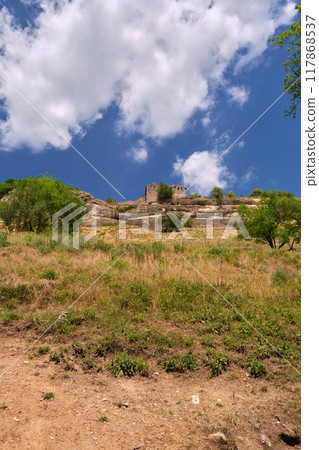 Mountain landscape with white clouds 117868537