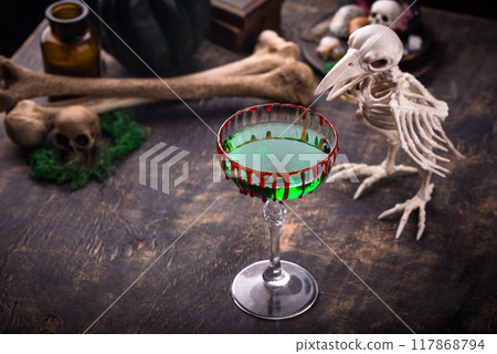 Halloween zombie martini cocktail Halloween zombie martini cocktail 117868794